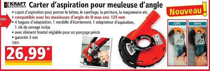 carter d'aspiration pour meuleuse d'angle kraft werkzeuge