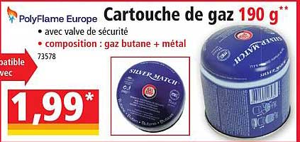 cartouche de gaz 190 g polylame europe