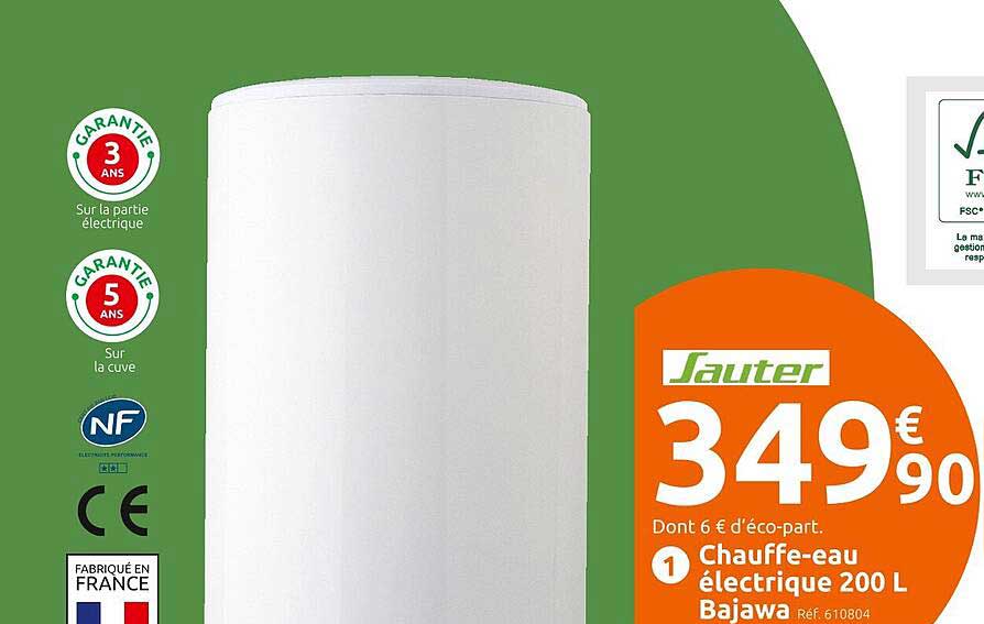 Chauffe-eau électrique 200 L Bajawa