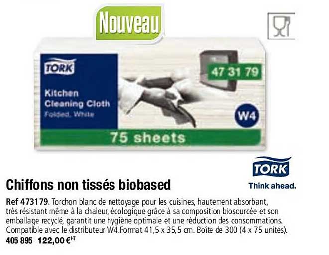 chiffons non tissés biobased tork