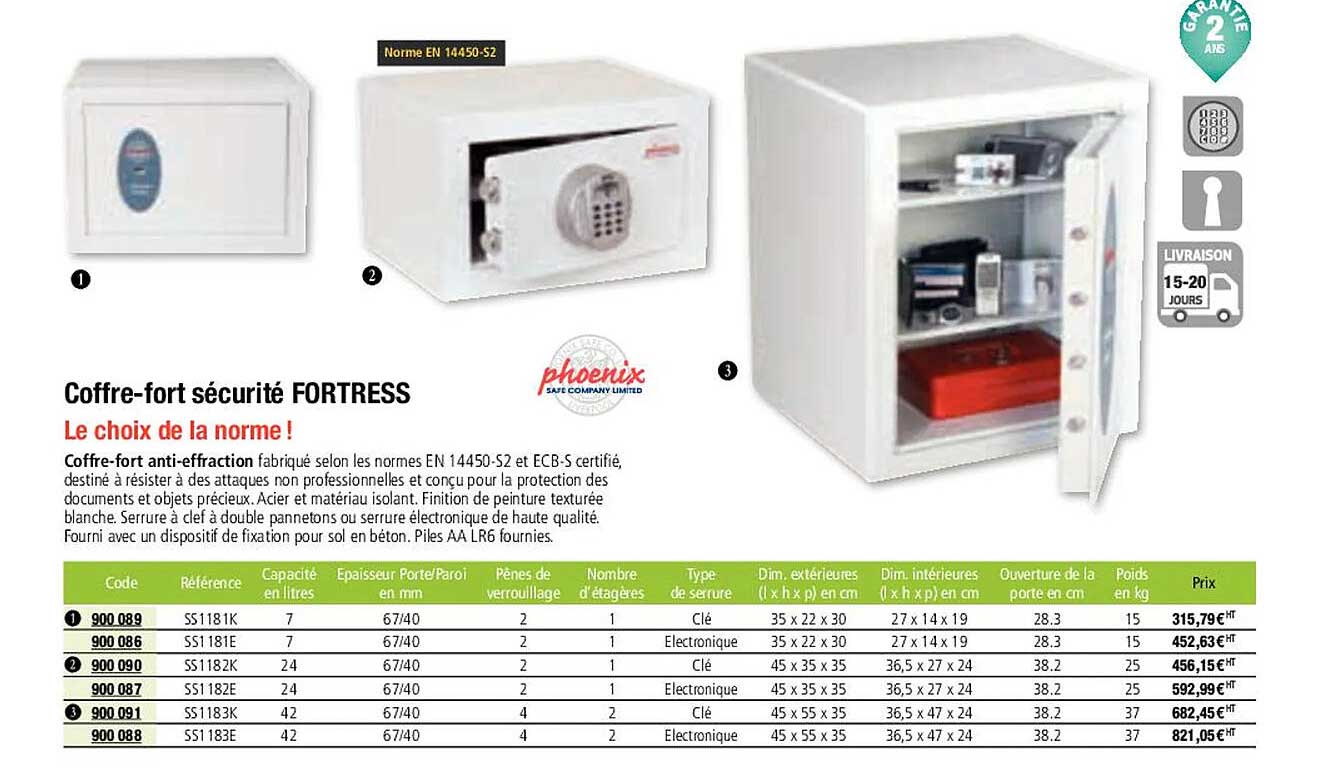 coffre-fort sécurité fortress phoenix