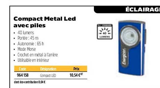 Compact Metal Led Avec Piles