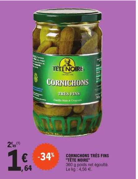 cornichons très fins tête noire