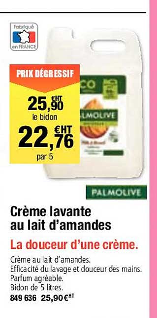crème lavante au lait d'amandes