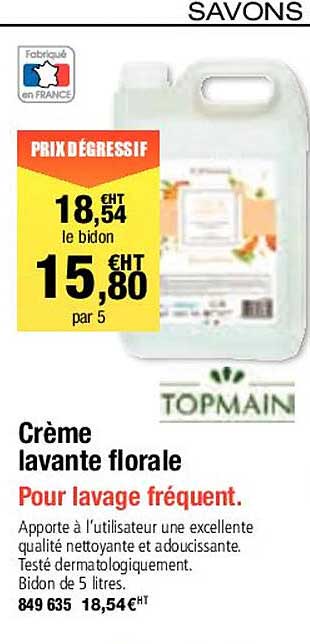 crème lavante florale topmain
