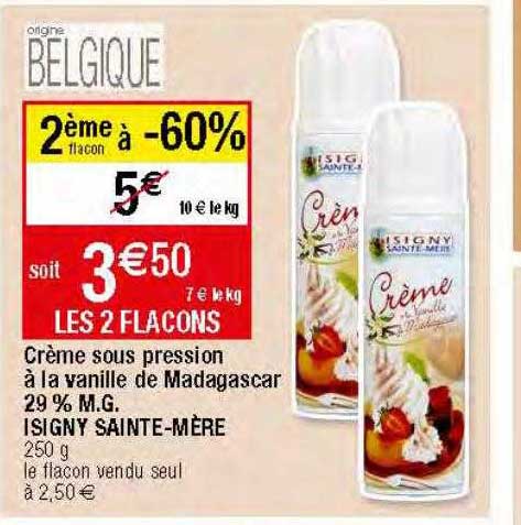 crème sous pression à la vanille de madagascar 29% m.g. isigny sainte-mère