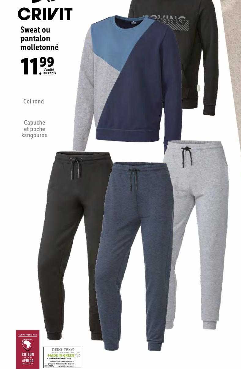 crivit sweat our pantalon molletonné