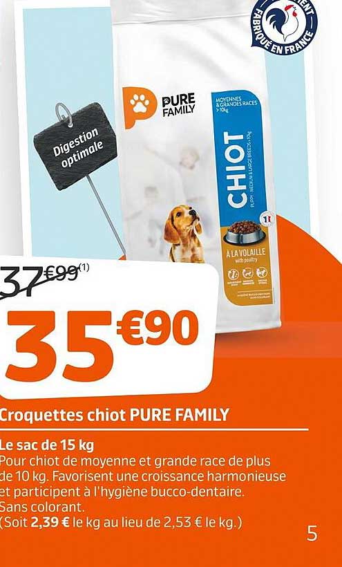 croquettes chiot pure family