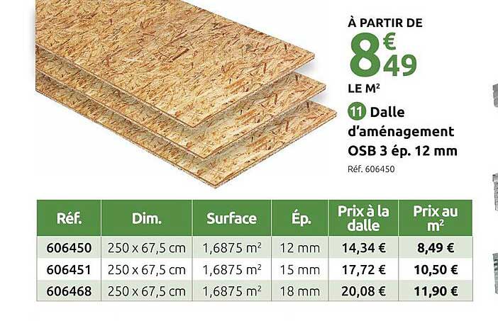 dalle d'aménagement osb 3 ép. 12 mm