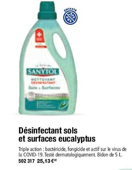 Désinfectant Sols Et Surfaces Eucalyptus Sanytol