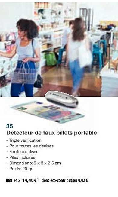 détecteur de faux billets portable