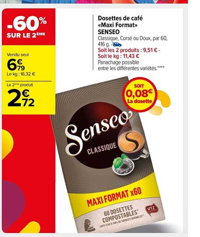 dosettes de café "maxi format" senseo
