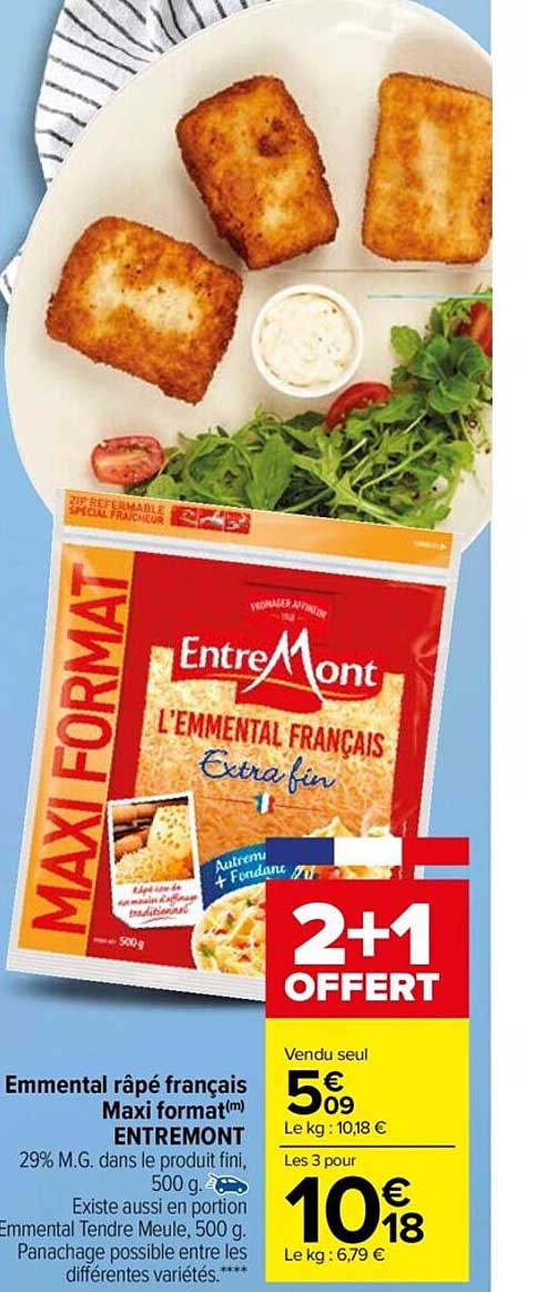 emmental râpé français maxi format entremont