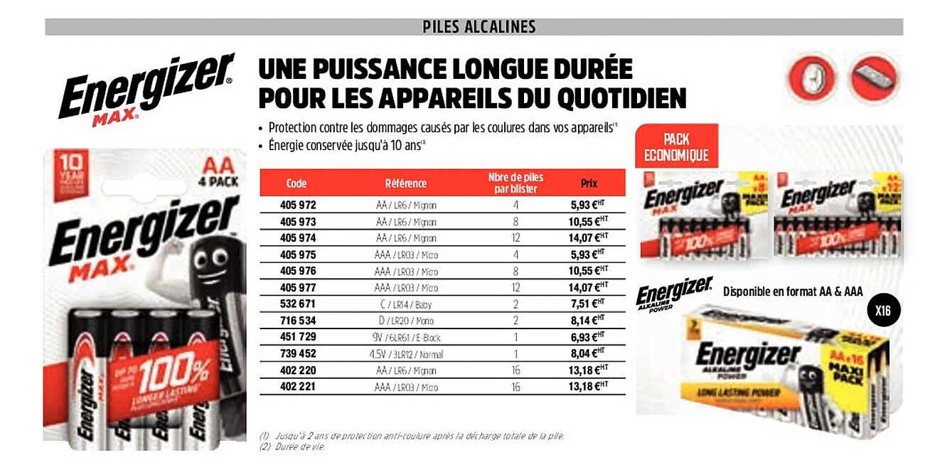 energizer une puissance longue durée pour les appareils du quotidien