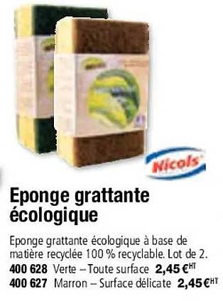 eponge grattante écologique nicols