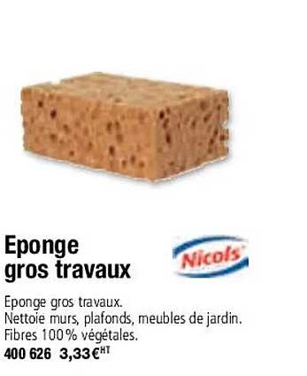 éponge gros travaux nicols
