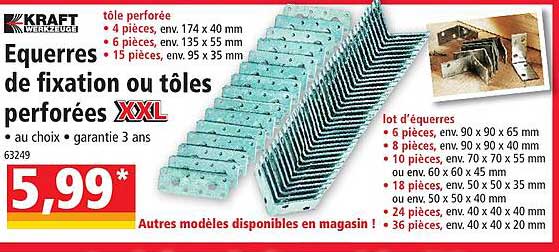 équerres de fixation ou tôles perforées xxl kraft werkzeuge