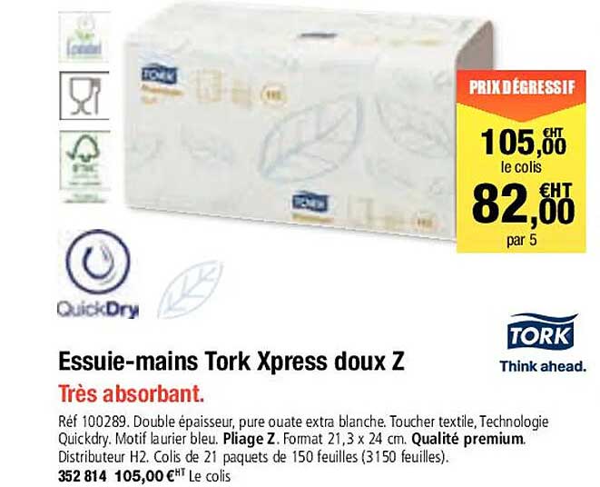 essuie-mains tork xpress doux z