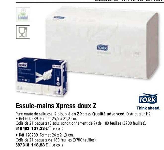 essuie-mains xpress doux z tork