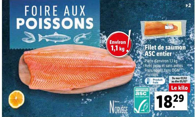 Filet De Saumon Asc Entier