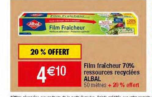 film fraîcheur 70% ressources recyclées albal