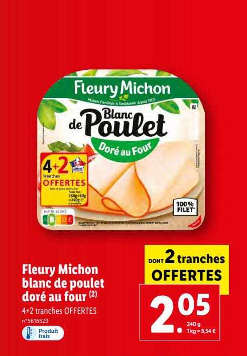 fleury michon blanc de poulet doré au four