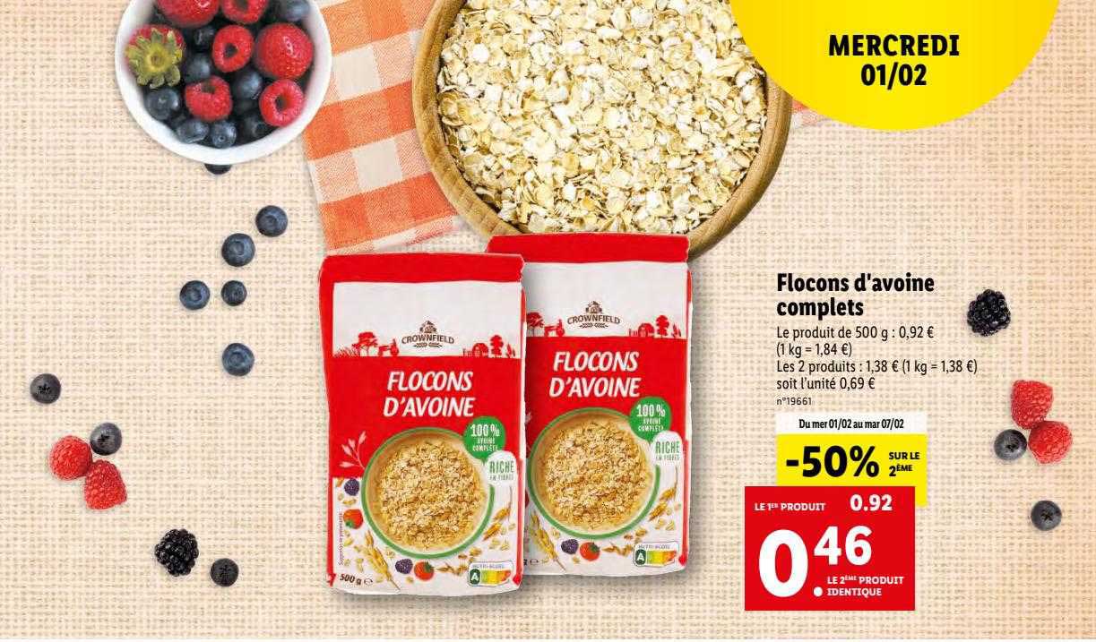 flocons d'avoine complets