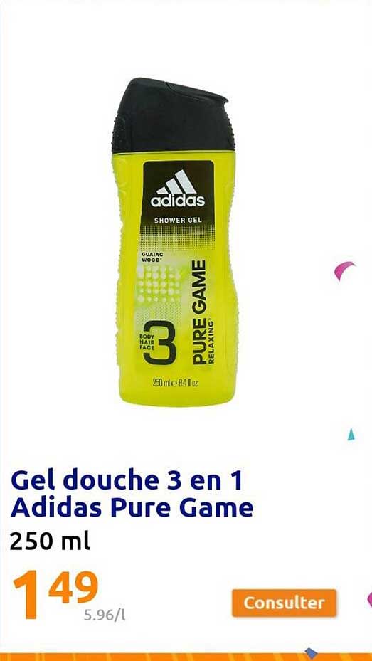 gel douche 3 en 1 adidas pure game
