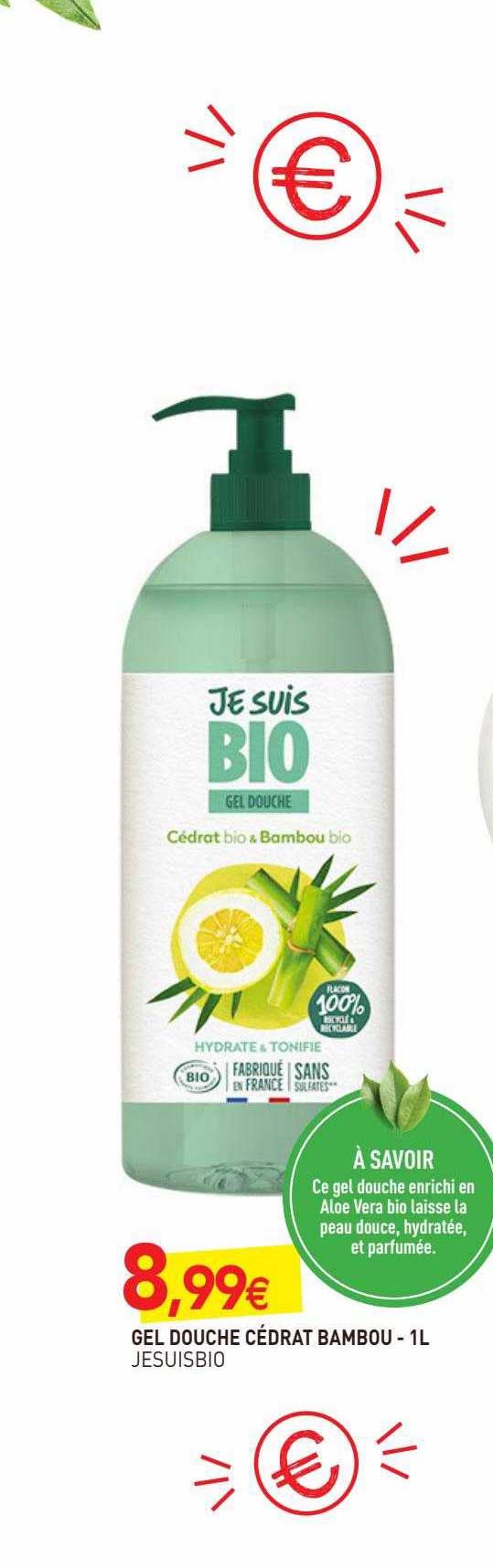 gel douche cédrat bambou - 1 l je suis bio