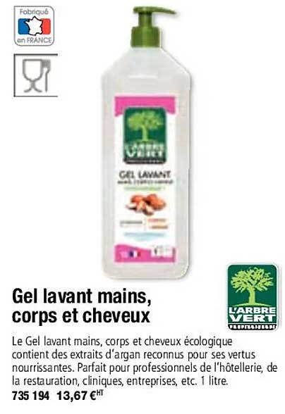gel lavant mains, corps et cheveux l'arbre vert
