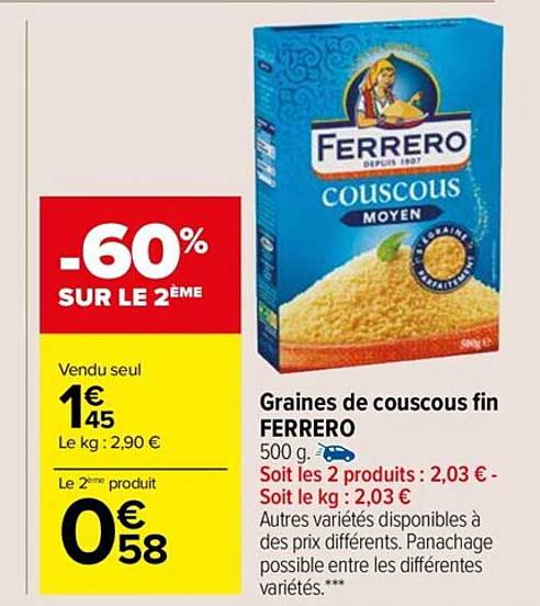 Graines De Couscous Fin Ferrero