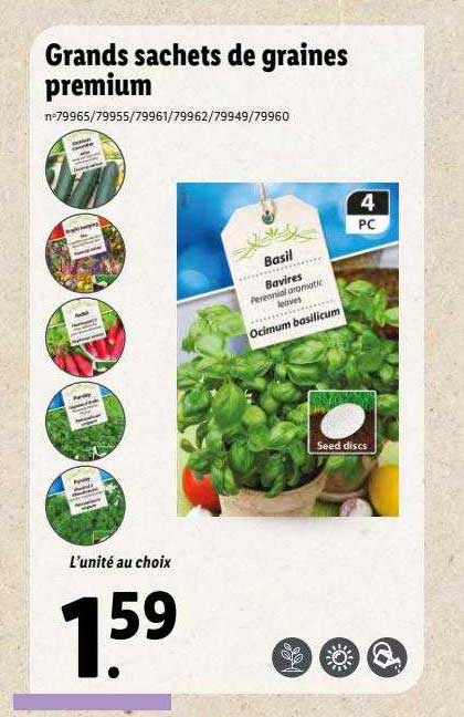 grands sachets de graines premium