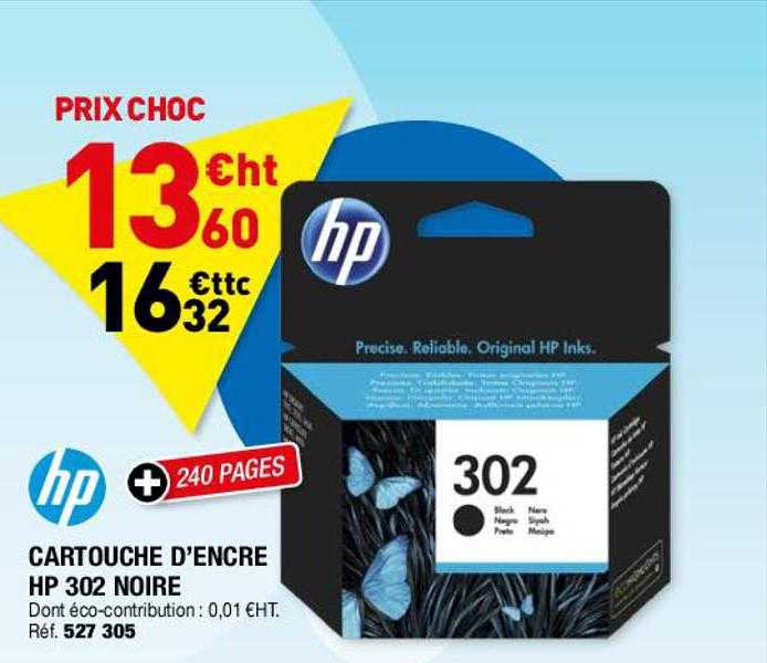 hp cartouche d'encre hp 302 noire