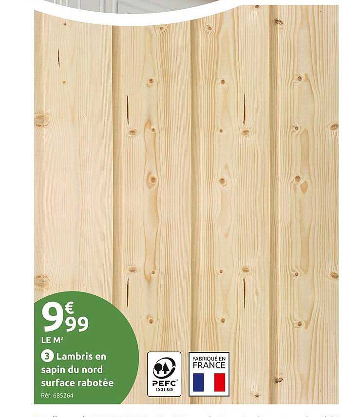 lambris en sapin du nord surface rabotée