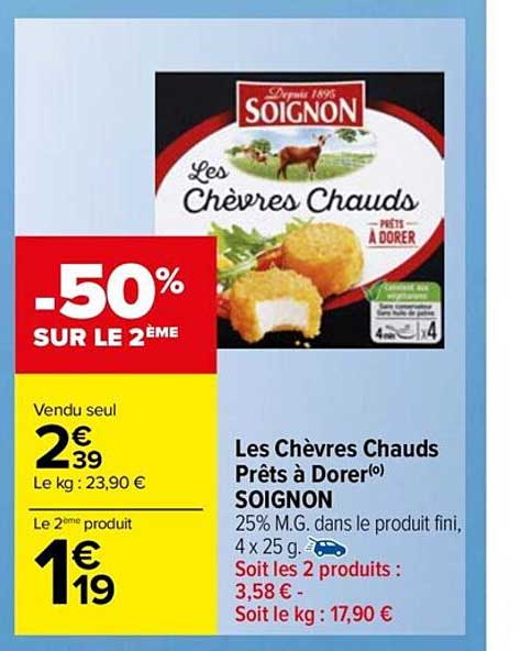 les chèvres chauds prêts à dorer soignon