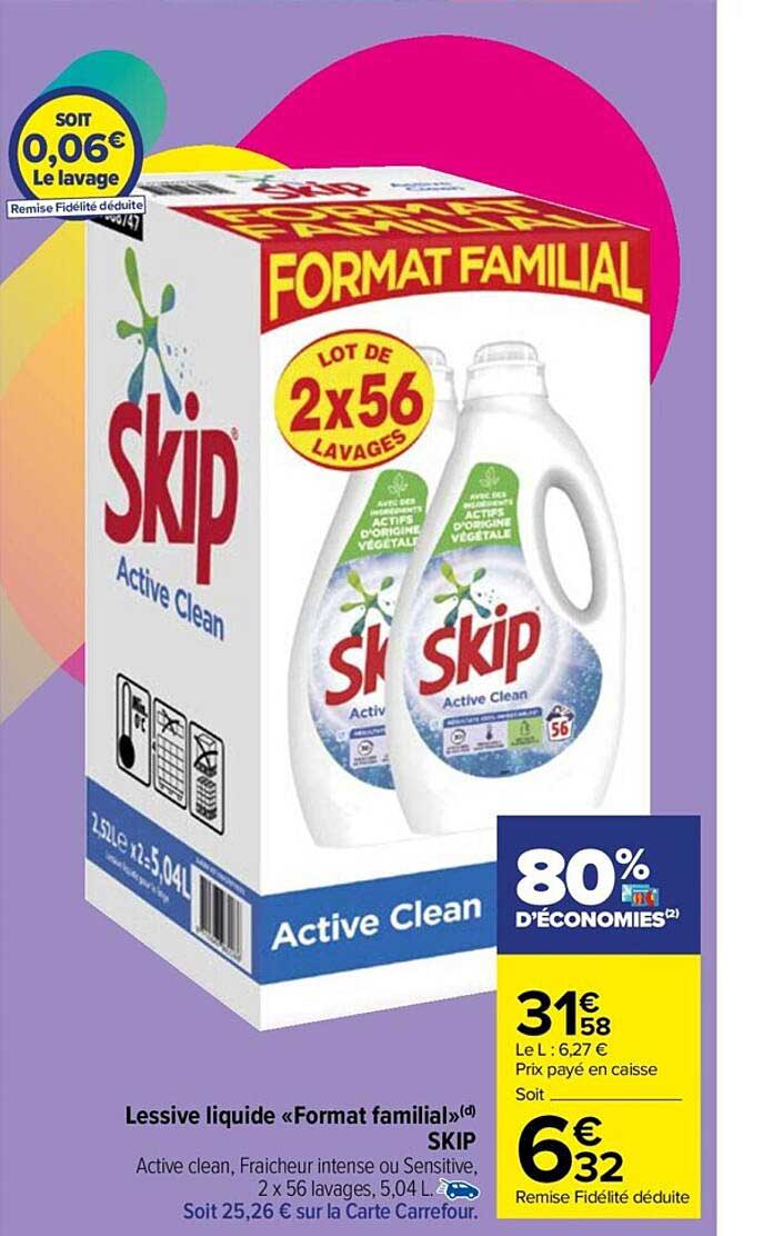 lessive liquide "format familial" skip