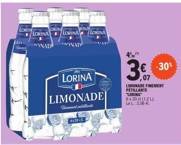 limonade finement pétillante lorina