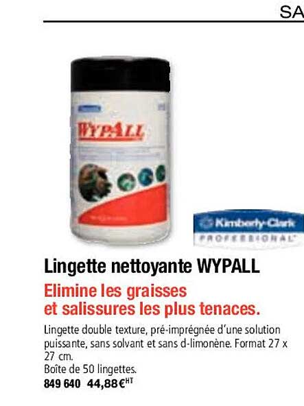 lingette nettoyante wypall kimberly-clark