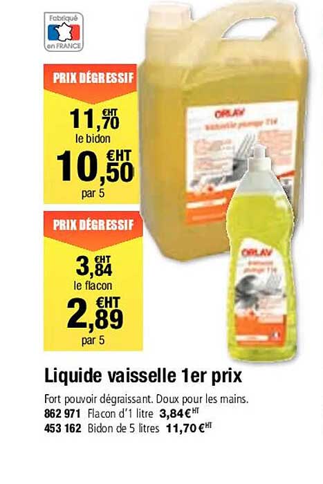 liquide vaisselle 1er prix