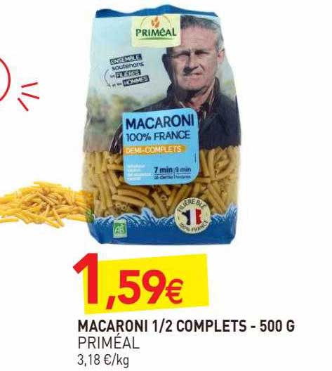Macaroni 1-2 Complets Priméal - 500 G