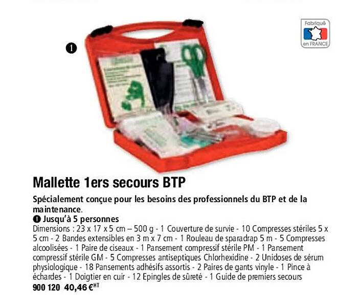 mallette 1ers secours btp