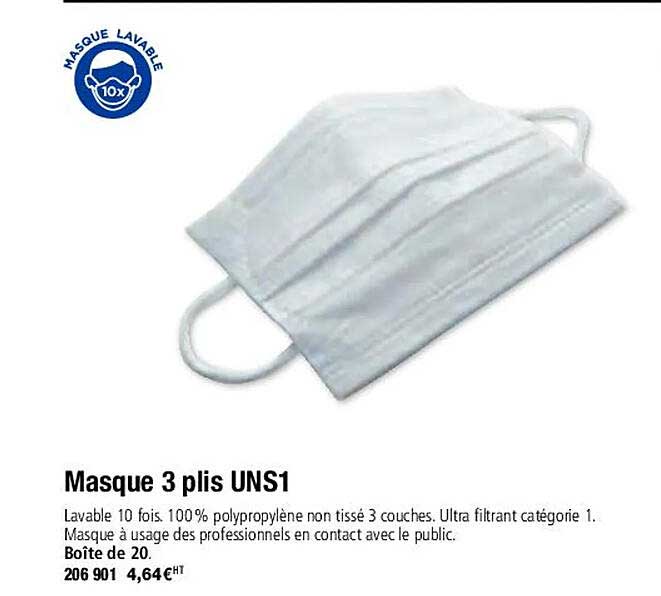 masque 3 plis uns1