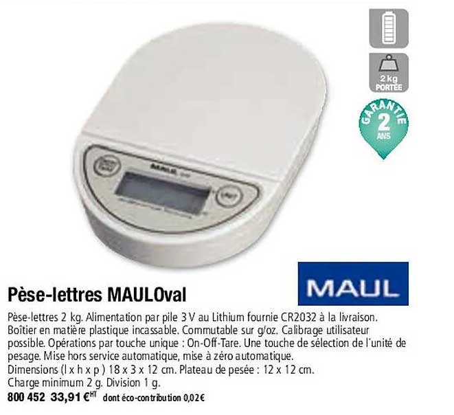 maul pèse-lettres mauloval
