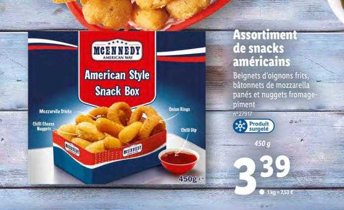 mcennedy assortiment de snacks américains