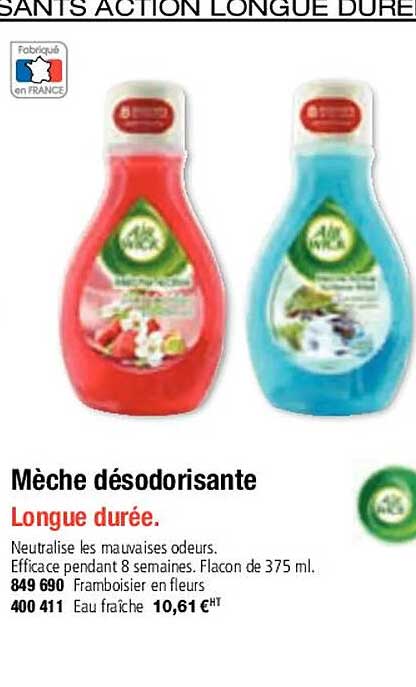 mèche désodorisante longue durée