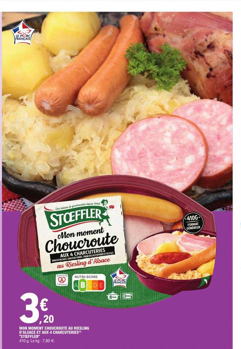 mon moment choucroute au riesling d'alsace et aux 4 charcuteries "stoeffler"
