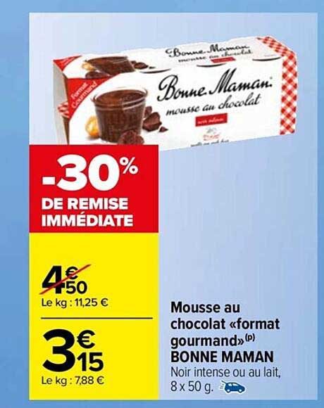 mousse au chocolat "format gourmand" bonne maman