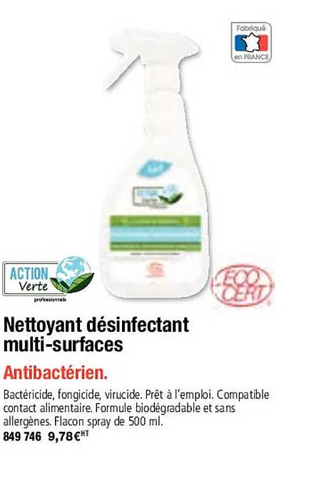 nettoyant désinfectant multi-surfaces