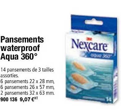 nexcare pansements waterproof aqua 360°