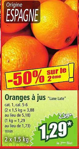 oranges à jus "lane late"